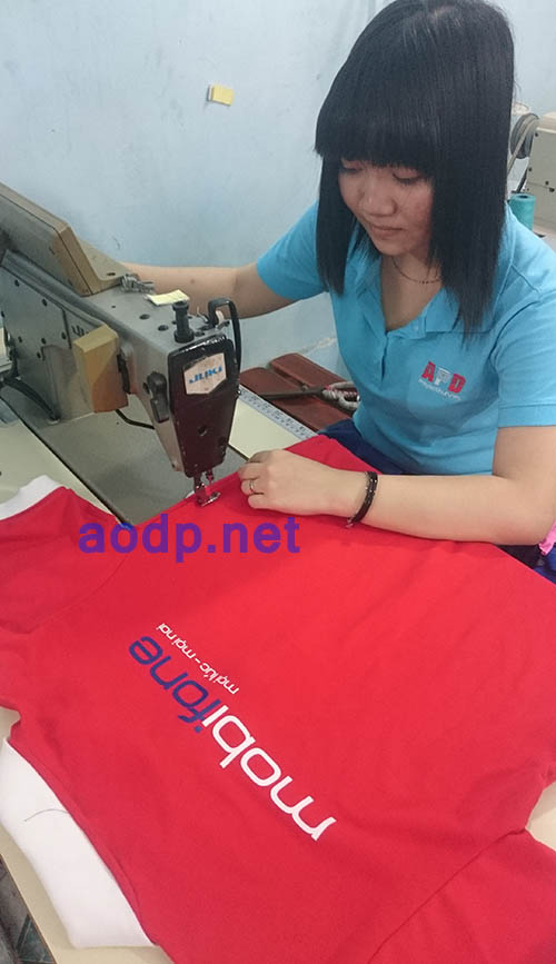 Xưởng may áo thun đồng phục Mobifone tại xưởng An Phát Đạt
